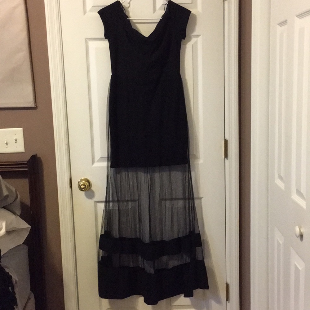 Nasty gal size large mini with long sheer skirt